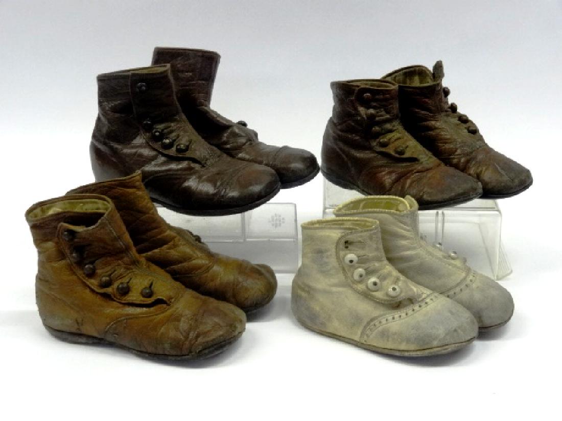 Four Pairs of Antique Child's Button Shoes (1 of 1)
