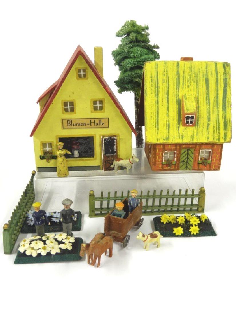German Erzgebirge Flower Shop With Accessories (1 of 1)