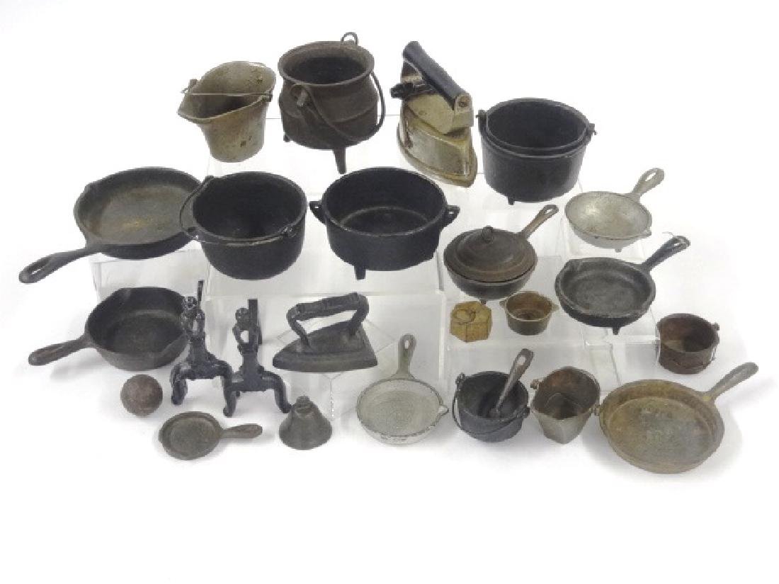 Large Group of Antique Iron Dollhouse Accessories (1 of 1)