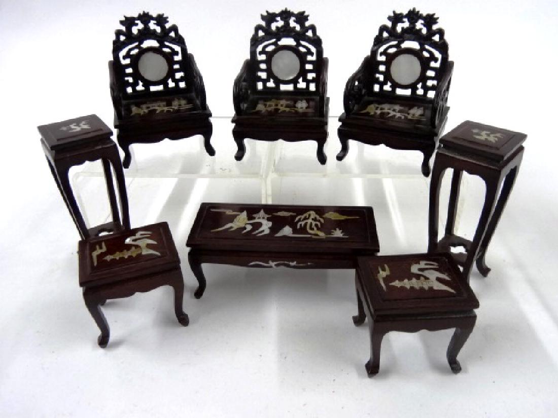 Chinese Style Carved & Inlaid Dollhouse Furniture (1 of 1)
