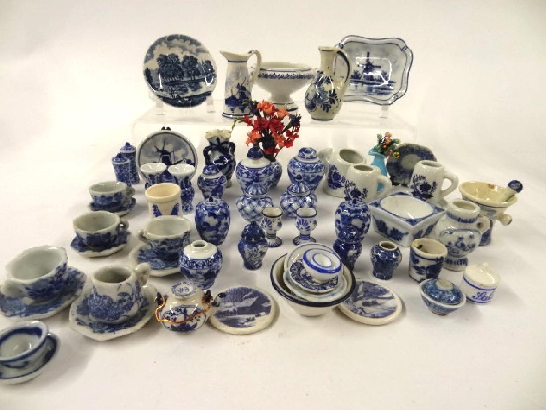 Large Group of Dollhouse Blue & White China Miniatures (1 of 1)
