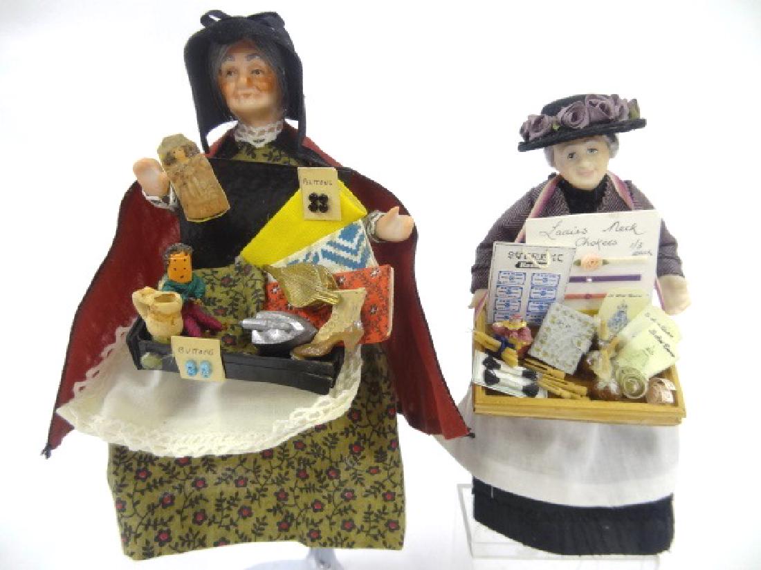 Pair of Artisan Peddler Dolls Miniatures (1 of 3)