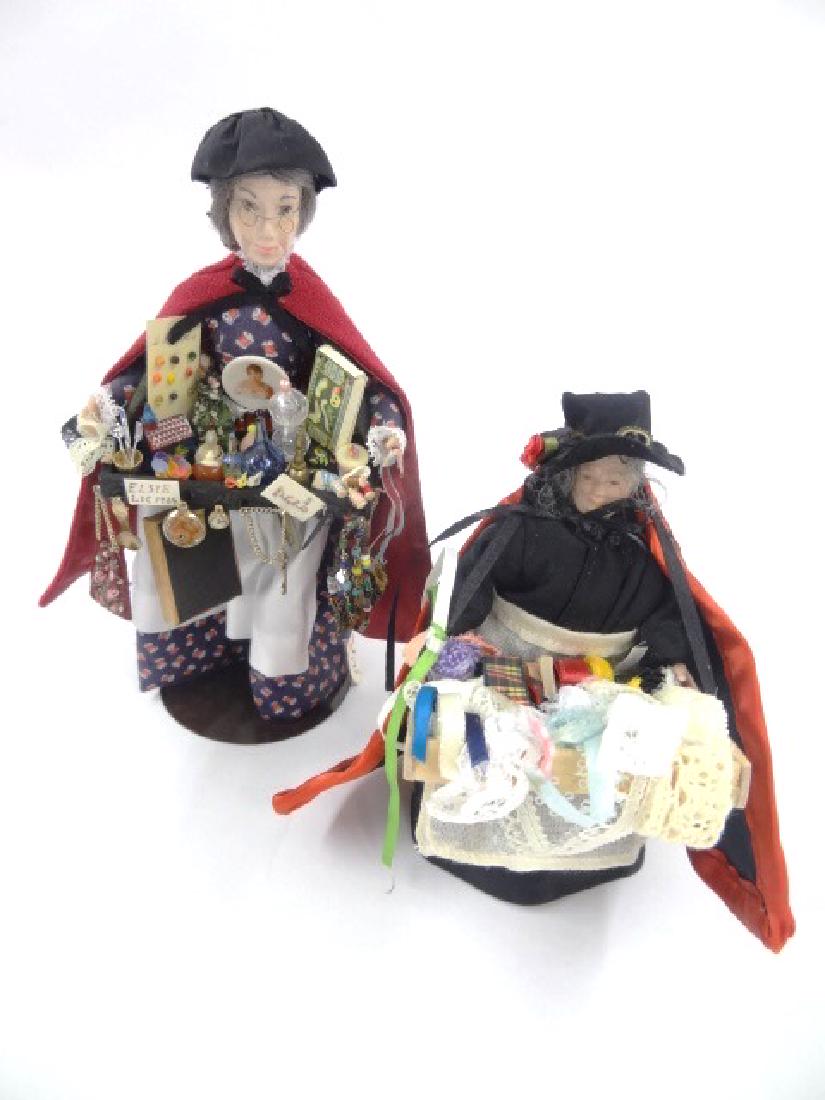 Pair of Artisan Peddler Dolls Miniatures (1 of 3)