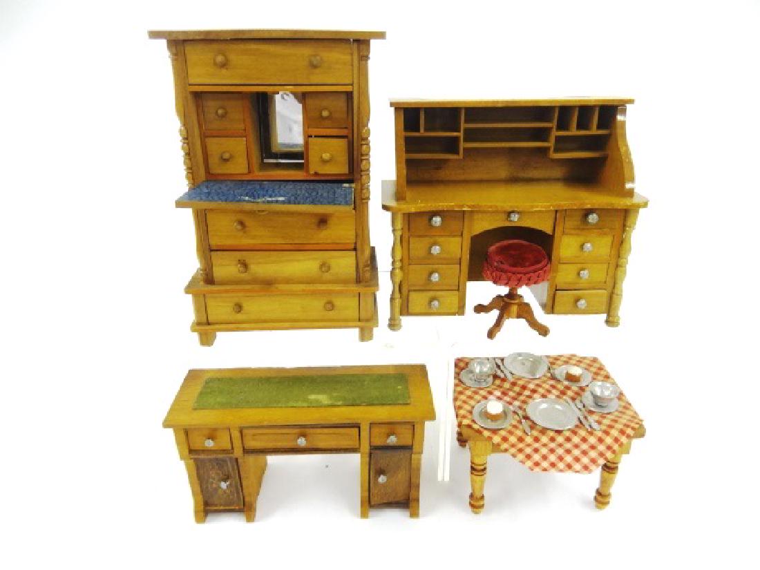 Antique German Dollhouse Desks & Table (1 of 1)