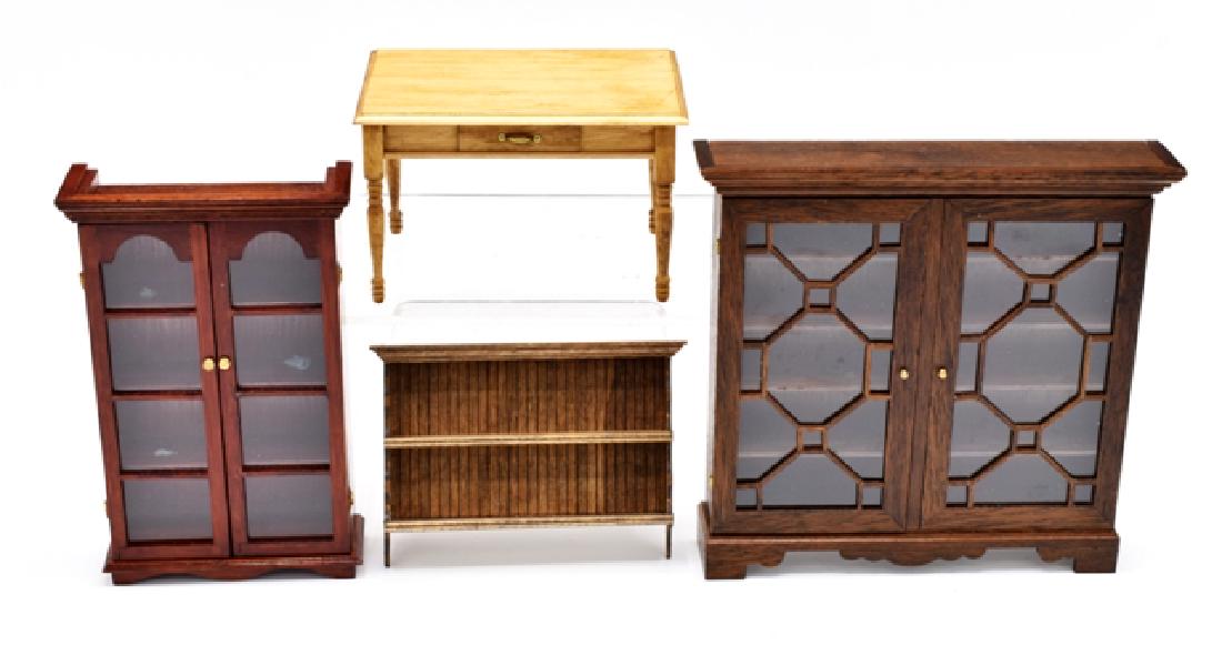 Stevenson & Sherwood Dollhouse Bookcases, Table & Shelf (1 of 1)