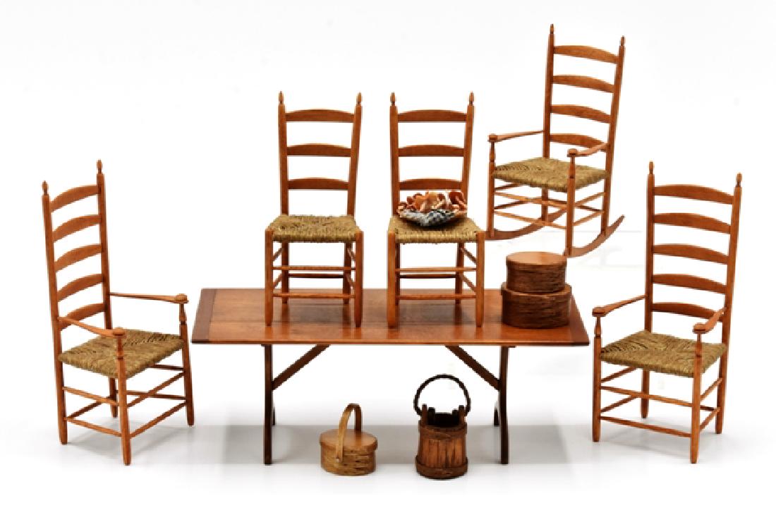 Jim Ison Dollhouse Shaker Table & Chairs Miniatures (1 of 1)