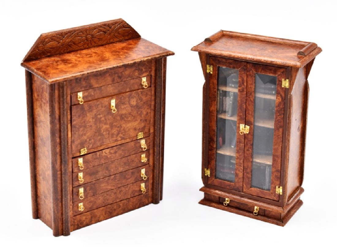 Frank Preene Dollhouse Desk & Bookcase Miniatures (1 of 2)