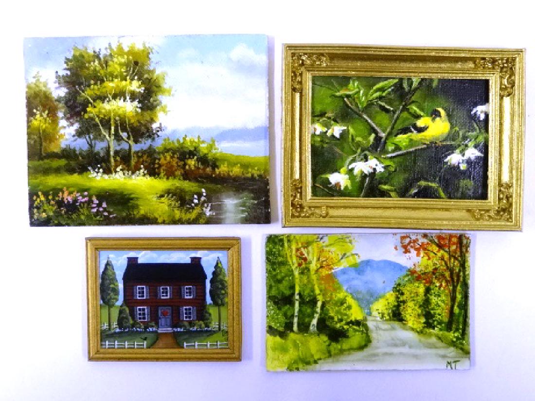 Four Dollhouse Artisan Paintings Miniatures (1 of 1)