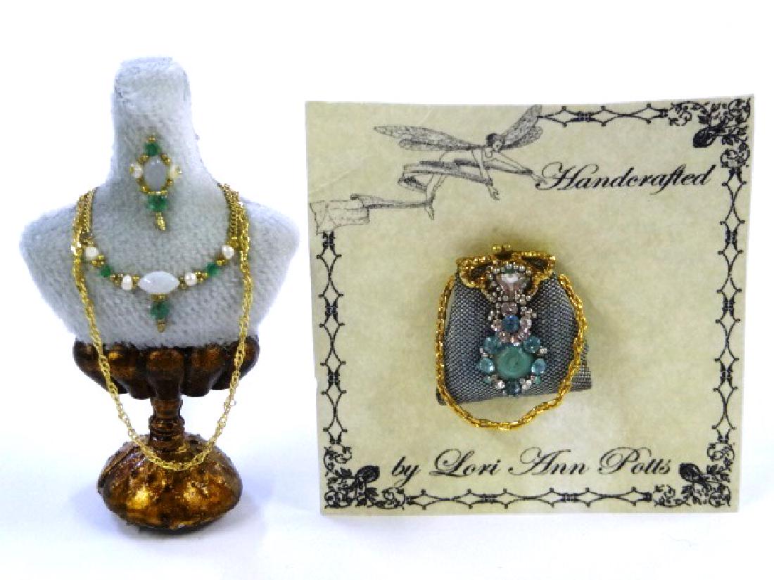 Lori Potts Dollhouse Jewelry Bust & Purse Miniatures (1 of 1)