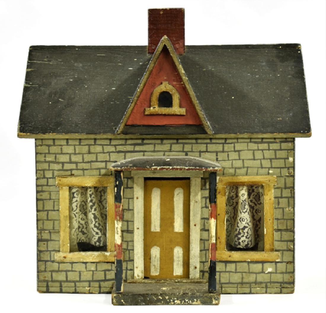 Antique Small Cottage Painted Dollhouse (1 of 4)