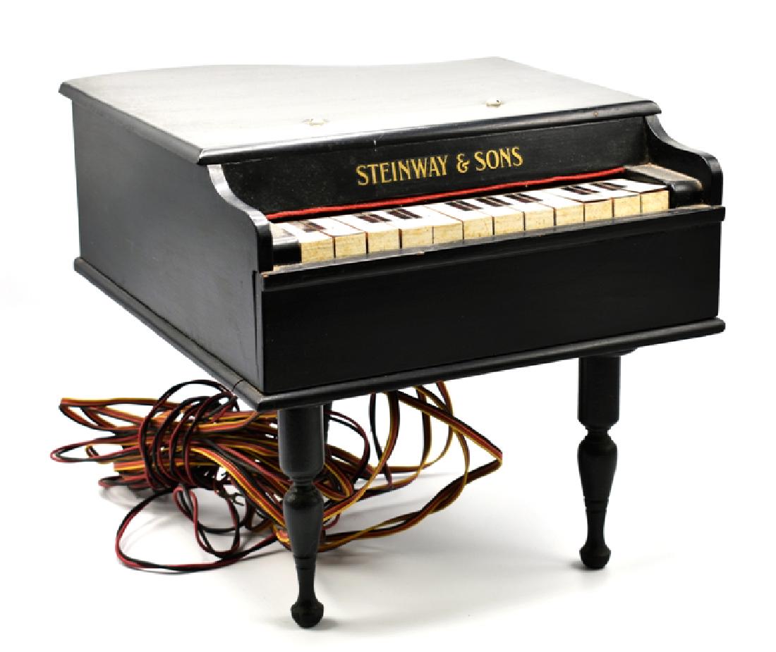 Vintage Toy Store Display Player Piano: Vintage wood toy store electric player piano marked "STEINWAY & SONS", 11"W, 12"D, 10.5"H