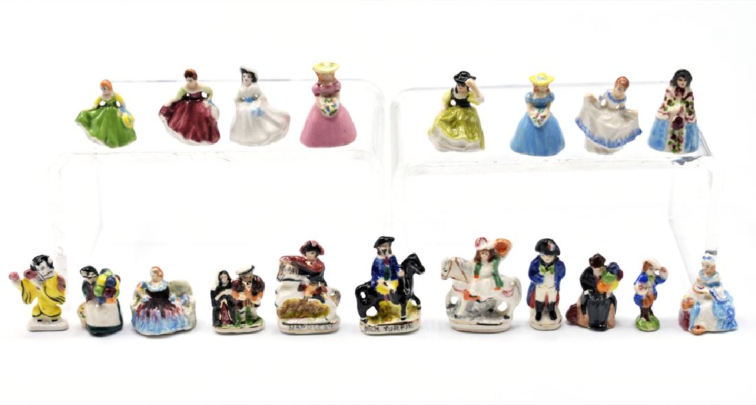 Janice Crawley Dollhouse China Figurines Miniatures: Group of nineteen Janice Crawley china dollhouse figures, average height .75"