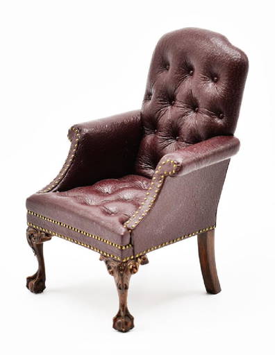 Gail Steffey Dollhouse Leather Armchair Miniature