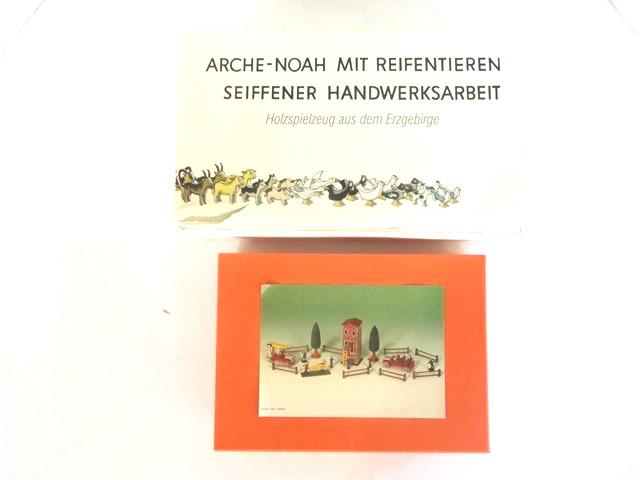 Erzgebirge Fire Department & Ark: Modern Erzgebirge Fire Department wood set by Werner, Noah's ark loaded with animals and ramp 9.5"L by Werner