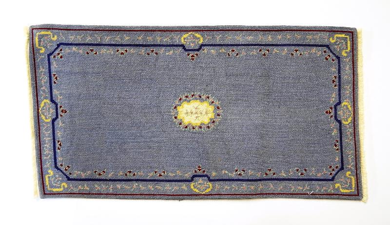 Jean Dupont Artisan Aubusson Rug Dollhouse Miniature: Jean Austin Dupont needlepoint Aubusson style rug, 8.5" by 16.5"