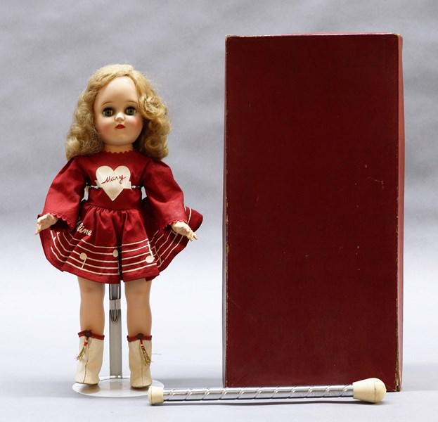 Ideal P-91 Mary Hartline Doll with Box: Ideal P-91 Mary Hartline doll in original dress w/official Mary Hartline baton, has original box