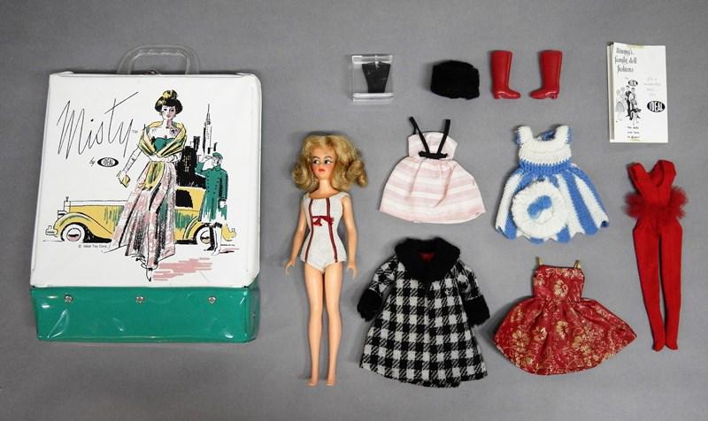 Ideal Misty Doll with Case: Ideal 12" Misty doll with case, clothes, and early booklet
