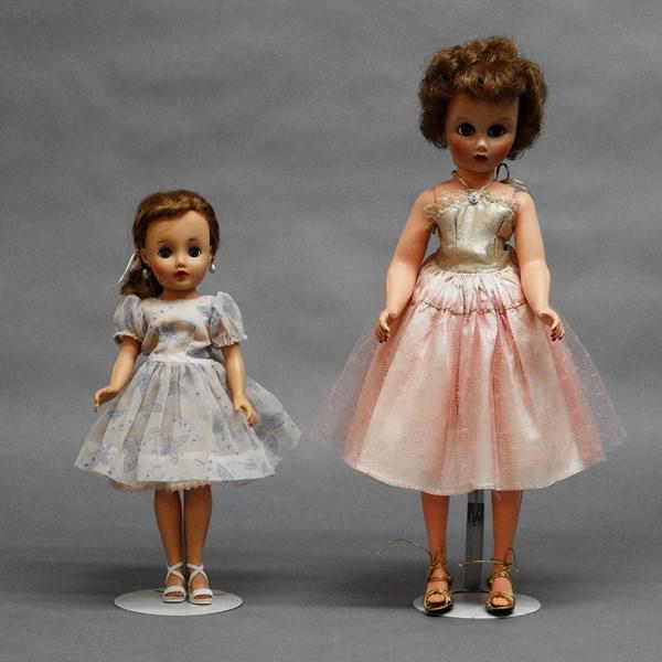 Ideal Miss Revlon and Fashion Doll: Ideal 15" Miss Revlon doll and a 14R Miss Revlon look-a-like doll, both with original clothes, replacement shoes on Miss Revlon