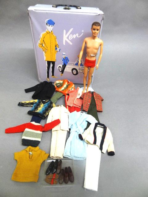 Ken Doll with Case, Clothes: Mattel Ken doll with case and clothes