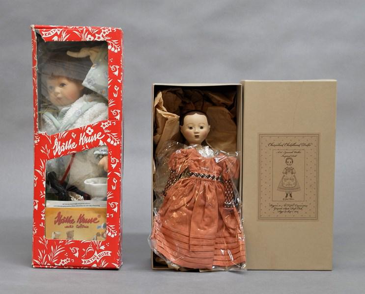 UFDC 2011 Izannah Walker Kathe Kruse in O/B: UFDC Convention 2011 Izannah Walker by Gail Wilson in original box, box 12" long doll 10" complete Kathe Kruse "Fritzel #66 13 1/2" in original box, some tears on top of box, most in very good conditi