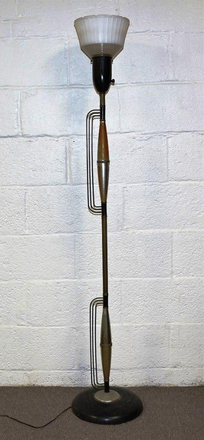 Mid-Century Lamp Pole: Mid-century lamp pole 62" T