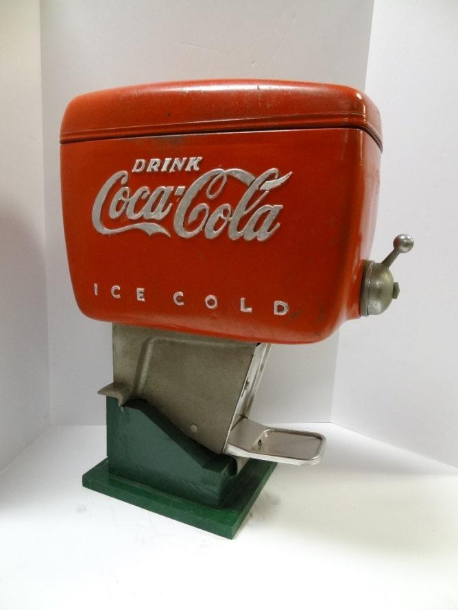 Vintage Coca-Cola Fountain Dispenser: Vintage Coca-Cola Fountain Dispenser very bright Red , also Coke bottles and Coke Cups. 24 1/2" T 20" L 10" W