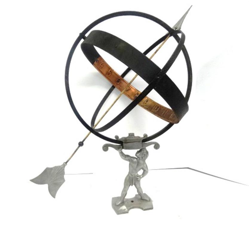 Decorative Sun Dial: Decorative Sun Dial 27", with aluminum and Brass and Tin, copper all used int the creation of this Sun Dial . Great for a Garden