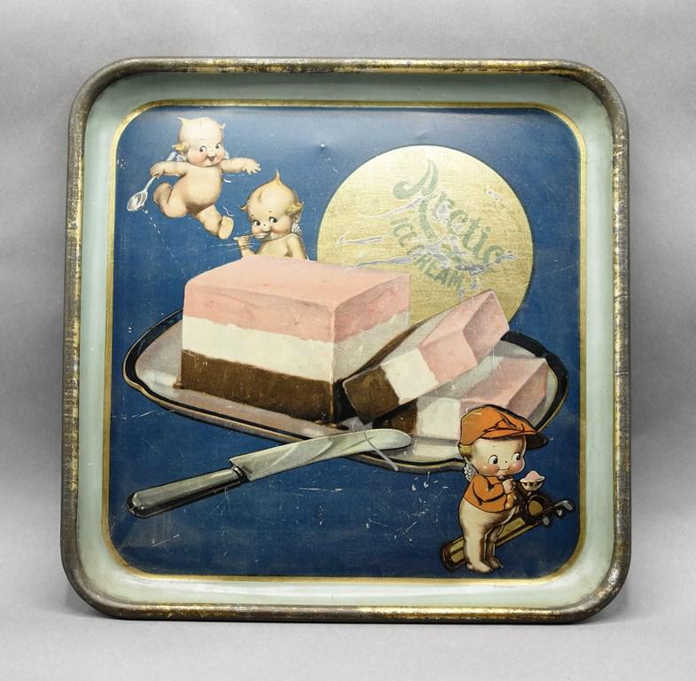 Advertising Tin Ice Cream Tray Kewpie Golfer (1 of 1)