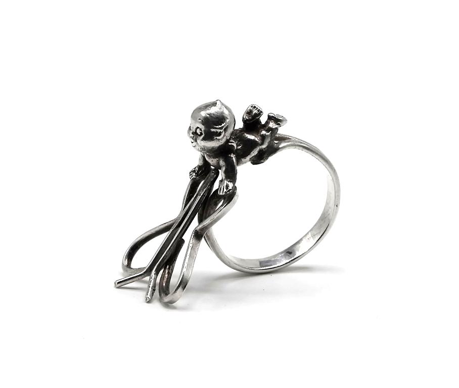 Vintage Kewpie Silver Scarf Loop (1 of 1)