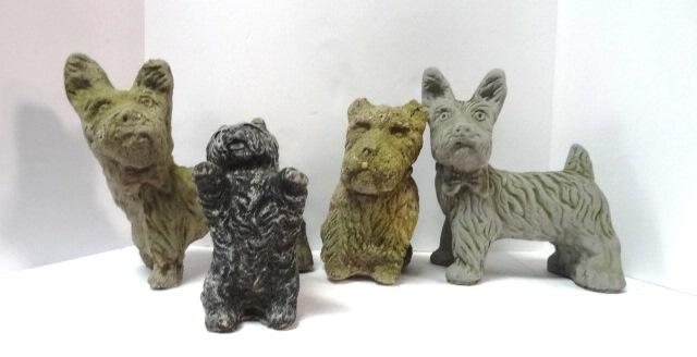 Four Scotty Dogs Concrete Some Vintage, Some (1 of 8)