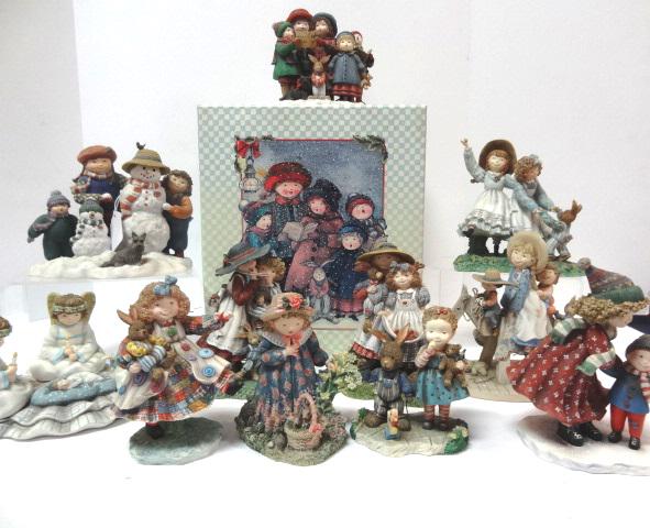 Special Friends by Sherri Buch Baldwin Grouping: Eleven Special Friends Figures: Holiday Carol in ob., Sawhorses Ride Emily , The Gifts now Mom, Abby and Sam, I've got a Secret, Katie and Molly II, Time to Play, Tess and Chester box 11" x10x Four De