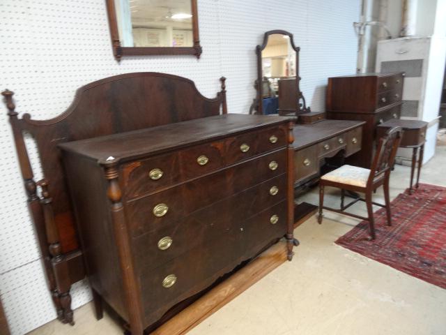 Antique Seven Piece Mahogany Bedroom Set (1 of 9)