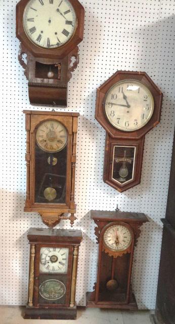 Five Antique Wall Clocks (1 of 6)