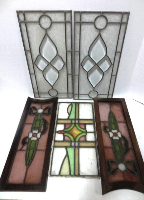 Small Art Nouveau Style Stain glass Windows (1 of 5)