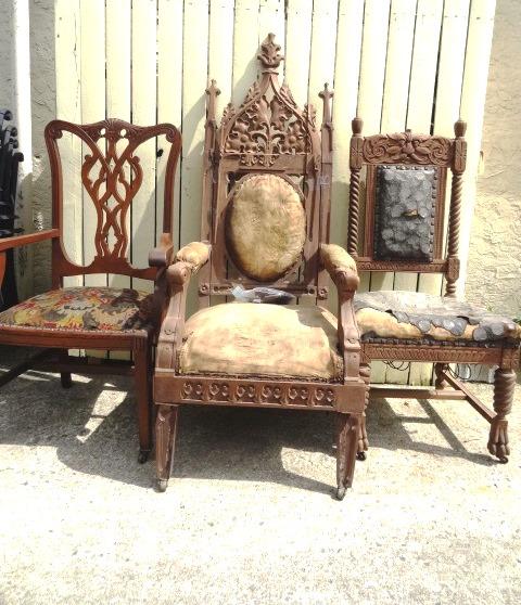 Antique Gothic Chair and others (1 of 3)