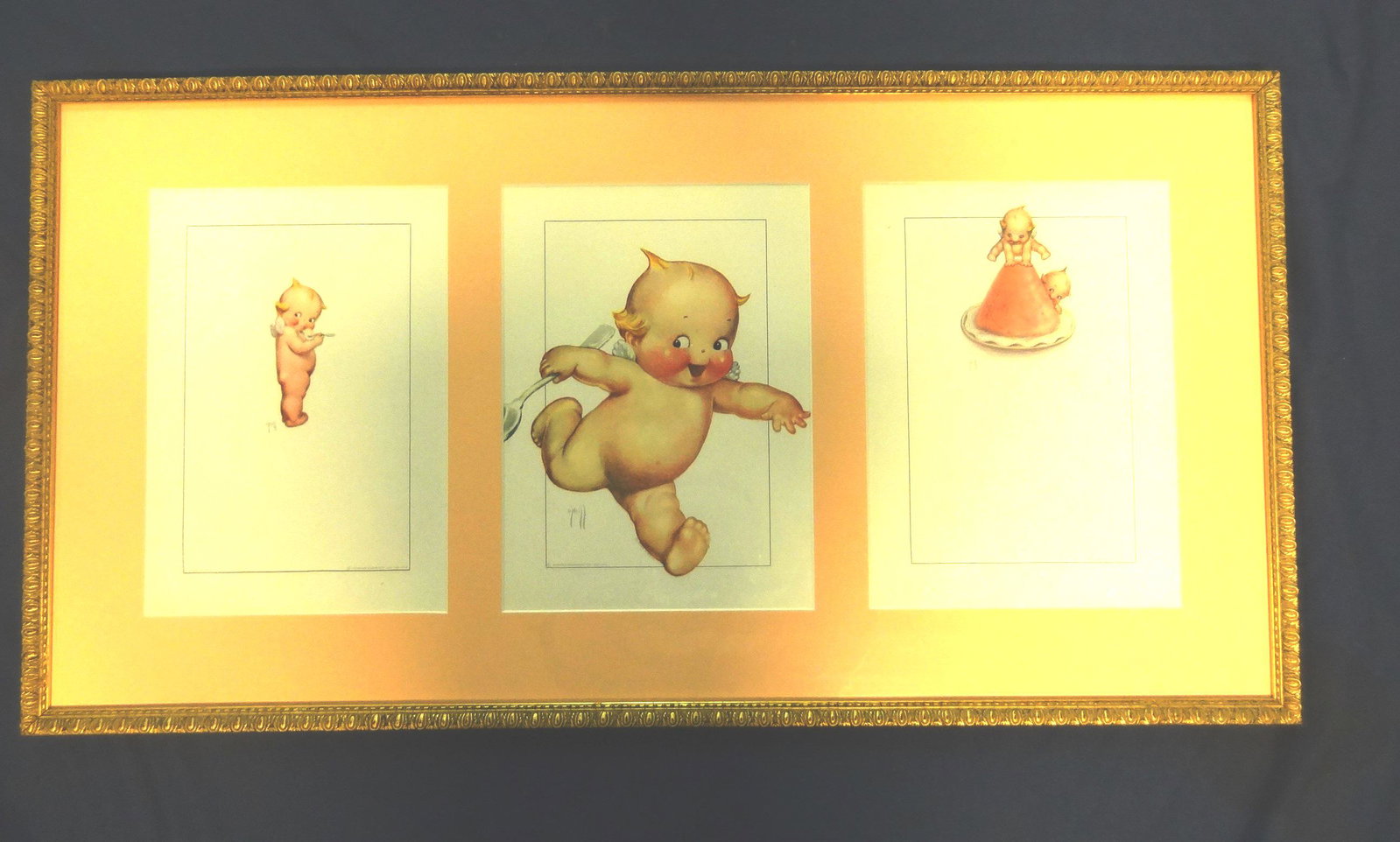Large Framed Kewpie Print: Large framed Kewpie Print beautiful frame 17 x 321/2"