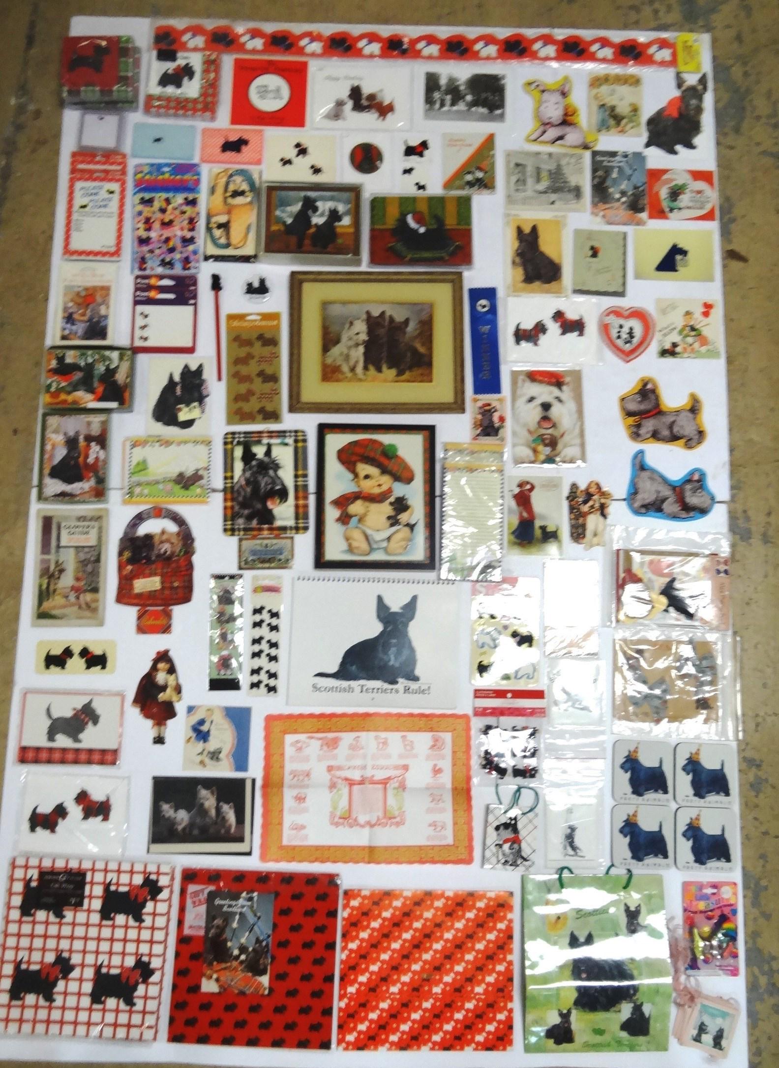 Scotty Dog Paper items: Massive grouping of Scotty Dog Paper items, Cards, Writing Pads, bows, great lot!