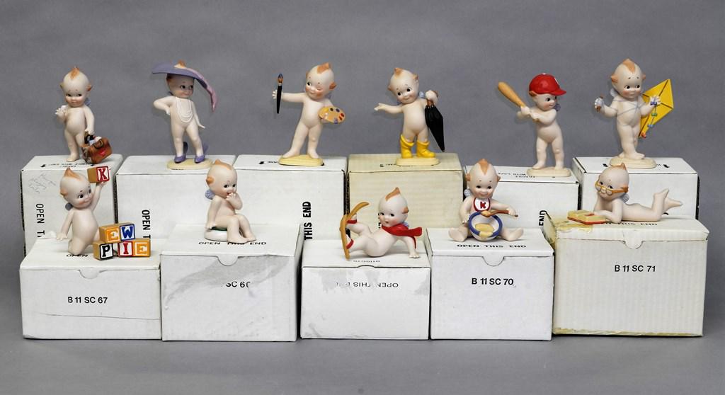 Eight Franklin Mint Bisque Kewpie Figurines (1 of 3)
