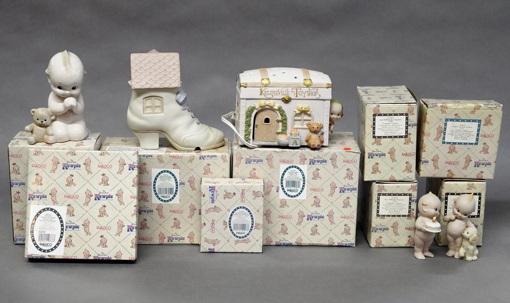 Enesco Bisque Kewpie Lamps, Figurines, Plate & Frame (1 of 1)