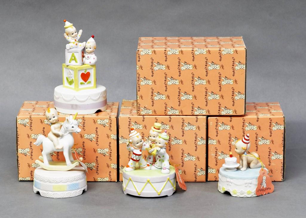 Four Lefton Kewpie Music Boxes (1 of 1)