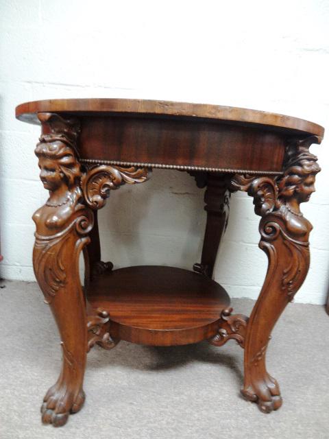 Antique Fancy Carved Mahogany Table (1 of 5)