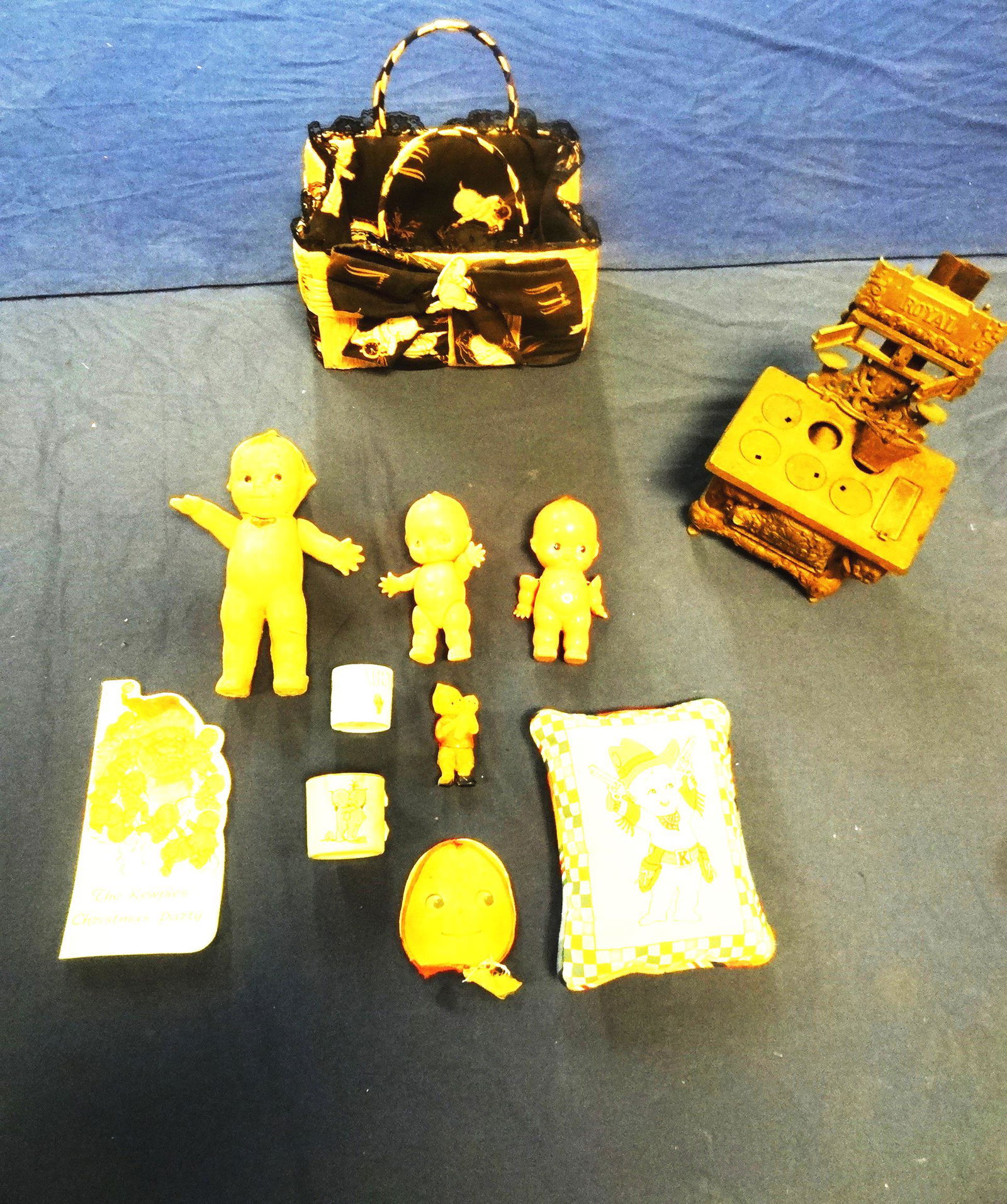 Cast Iron Royal Stove and Bag of Kewpie Dolls (1 of 4)