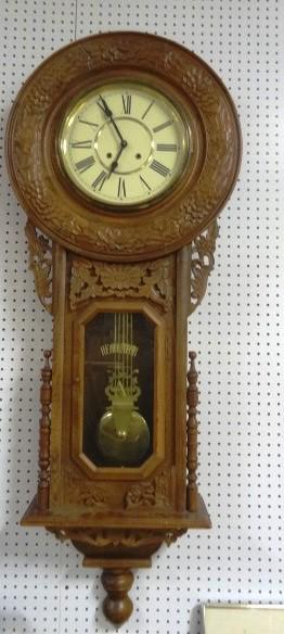 Large Oak Regulator Wall Clock (1 of 5)