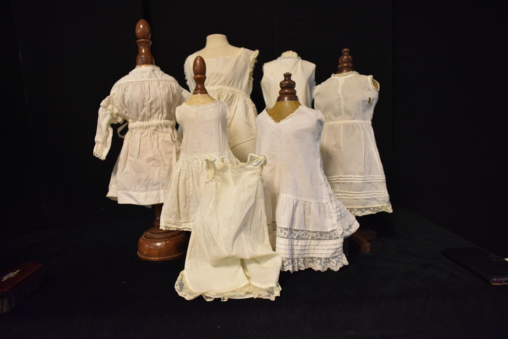 Vintage Victorian Doll Slips: Seven Vintage Victorian slips, one with pantaloons, very lovely