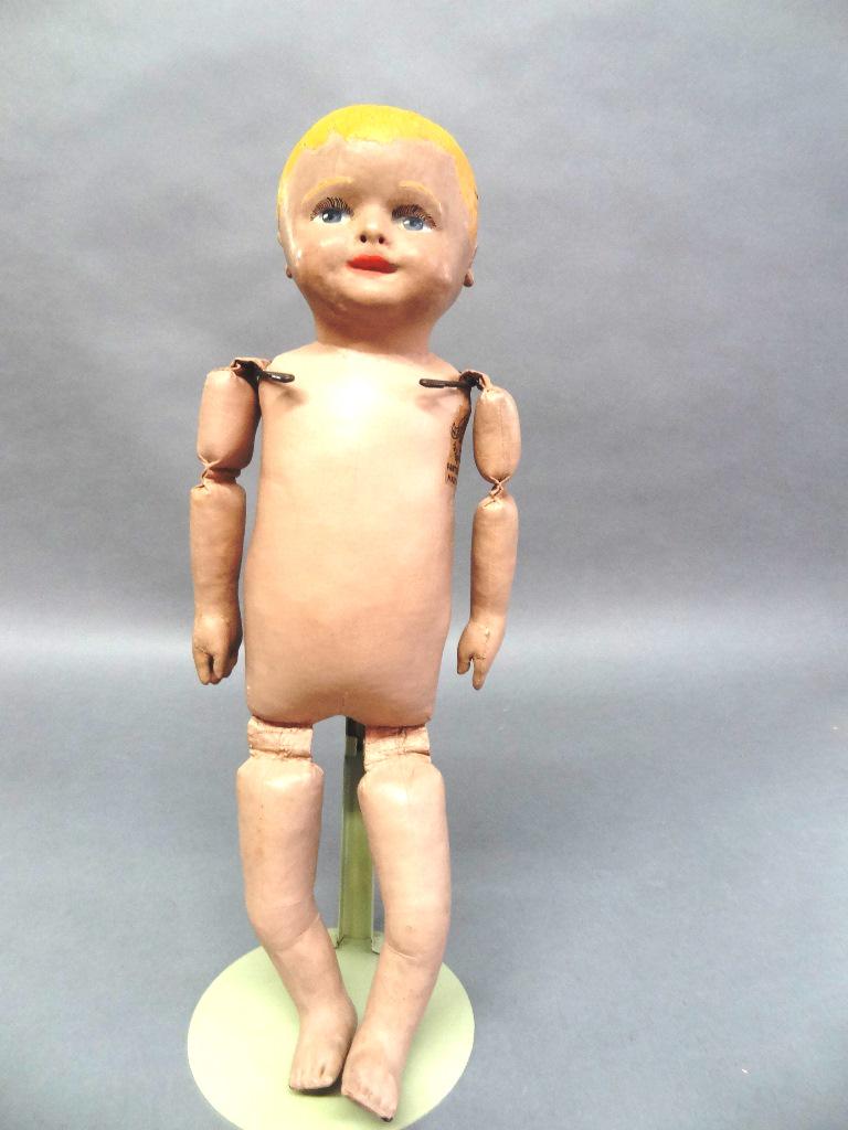 Martha Chase Doll: Martha Chase Doll 18" possible repaint on face and hair, doll in good condition with Chase mark of inside legs