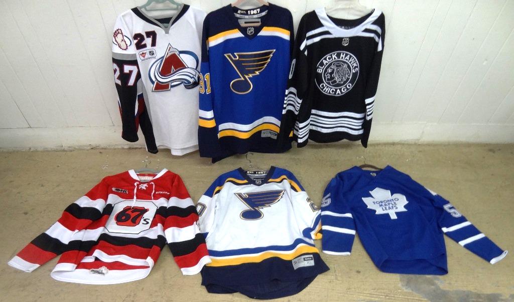 Six NHL Jerseys: Group of 6 NHL Jerseys