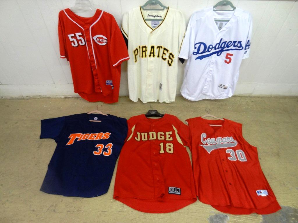 Six Baseball Jerseys: Group of 6 Baseball Jerseys