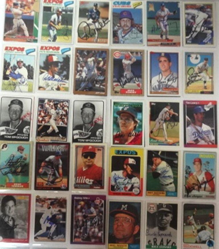 Baseball Cards Autographed by Player: Mostly Topps 1970's - 1980's "Autographed by Player"