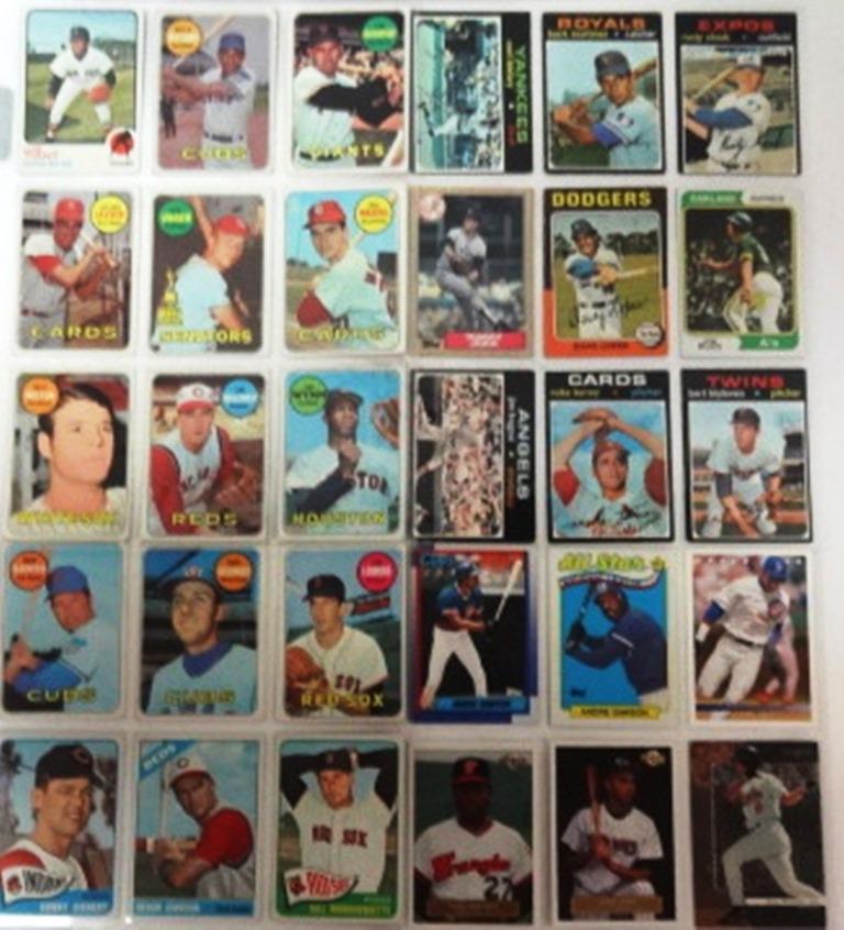 Baseball Cards: Mostly Topps 1960's, 1970's, 1980's HOF Andre Dawson, Cal Ripken Jr., Derek Jeter, Carlton Fisk