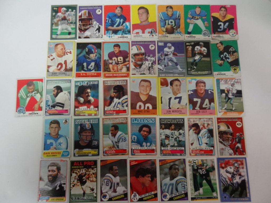 Football Cards: Mostly Topps HOF O.J. Simpson, Terry Bradshaw, Johnny Unitas, many more